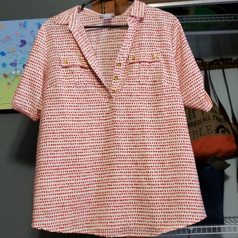 Half button up maternity blouse